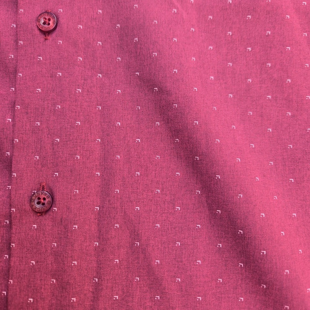 Lucky Brand Shirt Men's Medium Burgundy 4 Ways Stretch Long Sleeve Botton Up - Picture 7 of 13